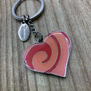 Harrods Vintage Pink Swirl Silver Tone Key Chain